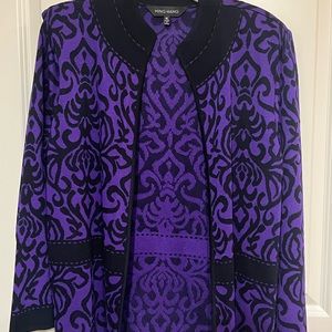 Ming Wang Knot Sweater. Size XL. Beautiful purple with black design